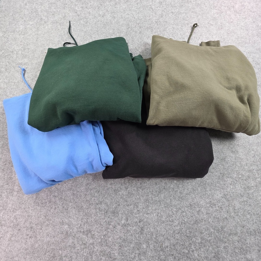 4 x Hanes EcoSmart Hoodies Sweatshirt 2XL Green, Tan, Blue and Black Pullover